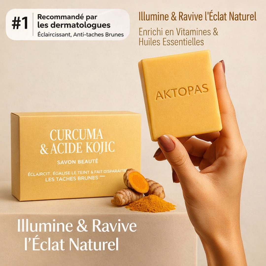 Savon éclaircissant au curcuma et à l'acide kojique