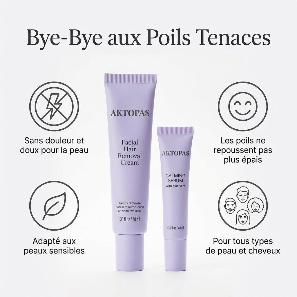 Duo Doux et Lissant Aktopas (Crème + Sérum pour les poils du visage)