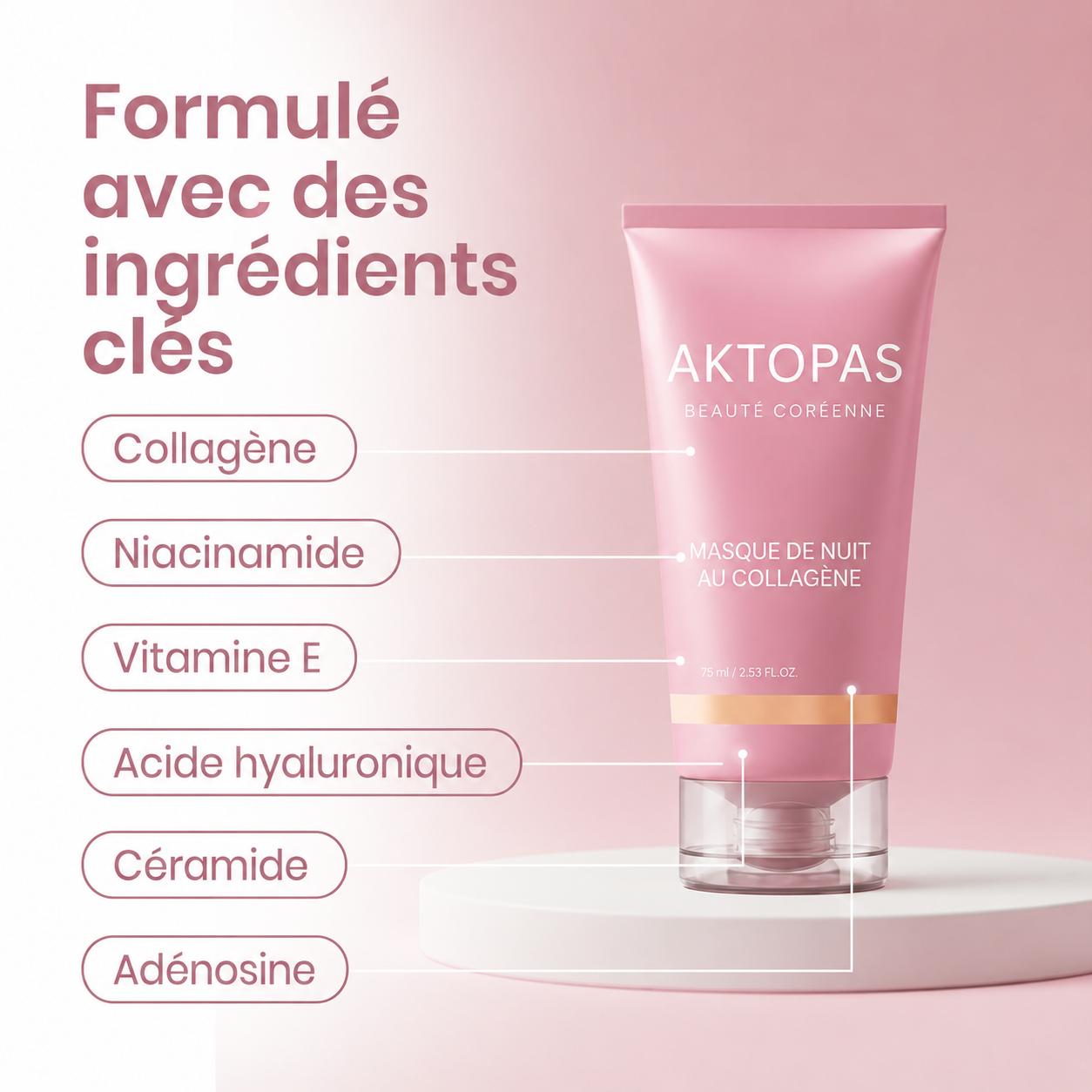 Aktopas™ - Masque de nuit au collagène